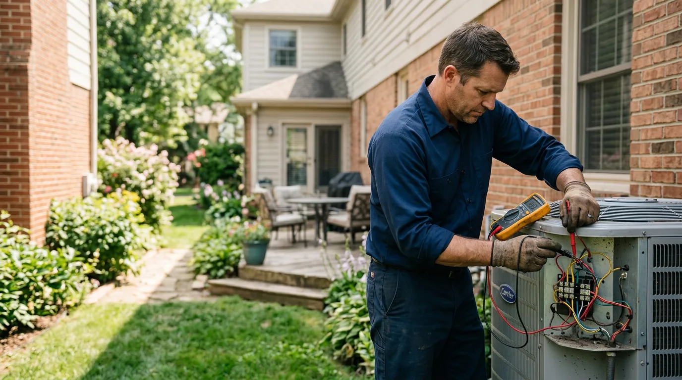 HVAC technician working near Derby, KS